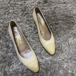 Salvatore Ferragamo Women's Beige and Light Brown Flats